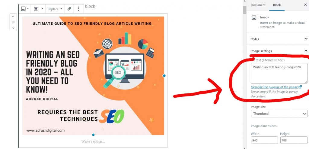 Primary Keyword as Alt Text